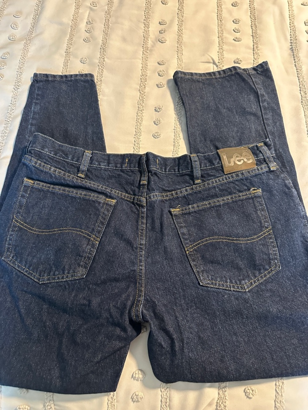 Lee Men’s Indigo Straight-Leg Jeans 40 x 30 Dark Wash